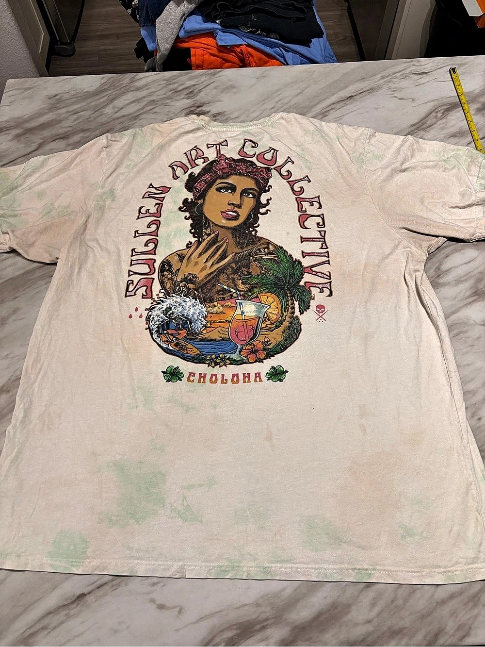 Sullen Art Collective Choloha Graphic Tee Cream Green Size 3X